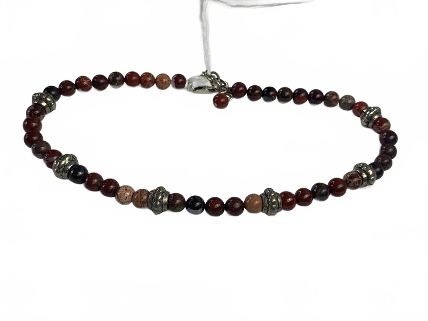 Jasper Bead Strand with Cast 925 Sterling Silver Beads and Findings