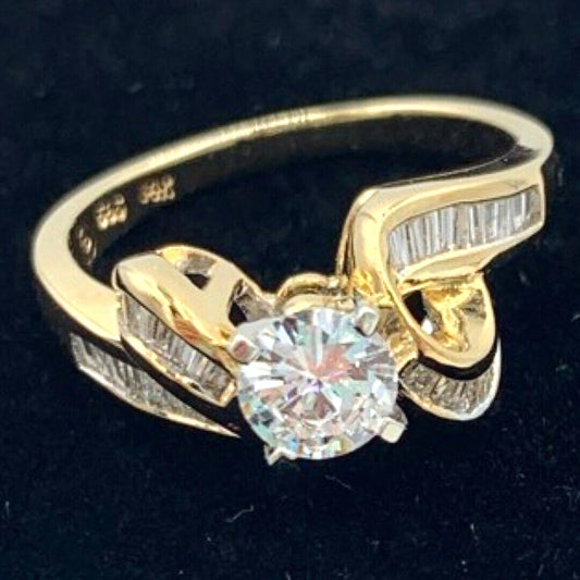 $4800 ESTATE SALE over 1 kt TW 14Kt Yellow Gold VS2-F Diamond Engagement Ring