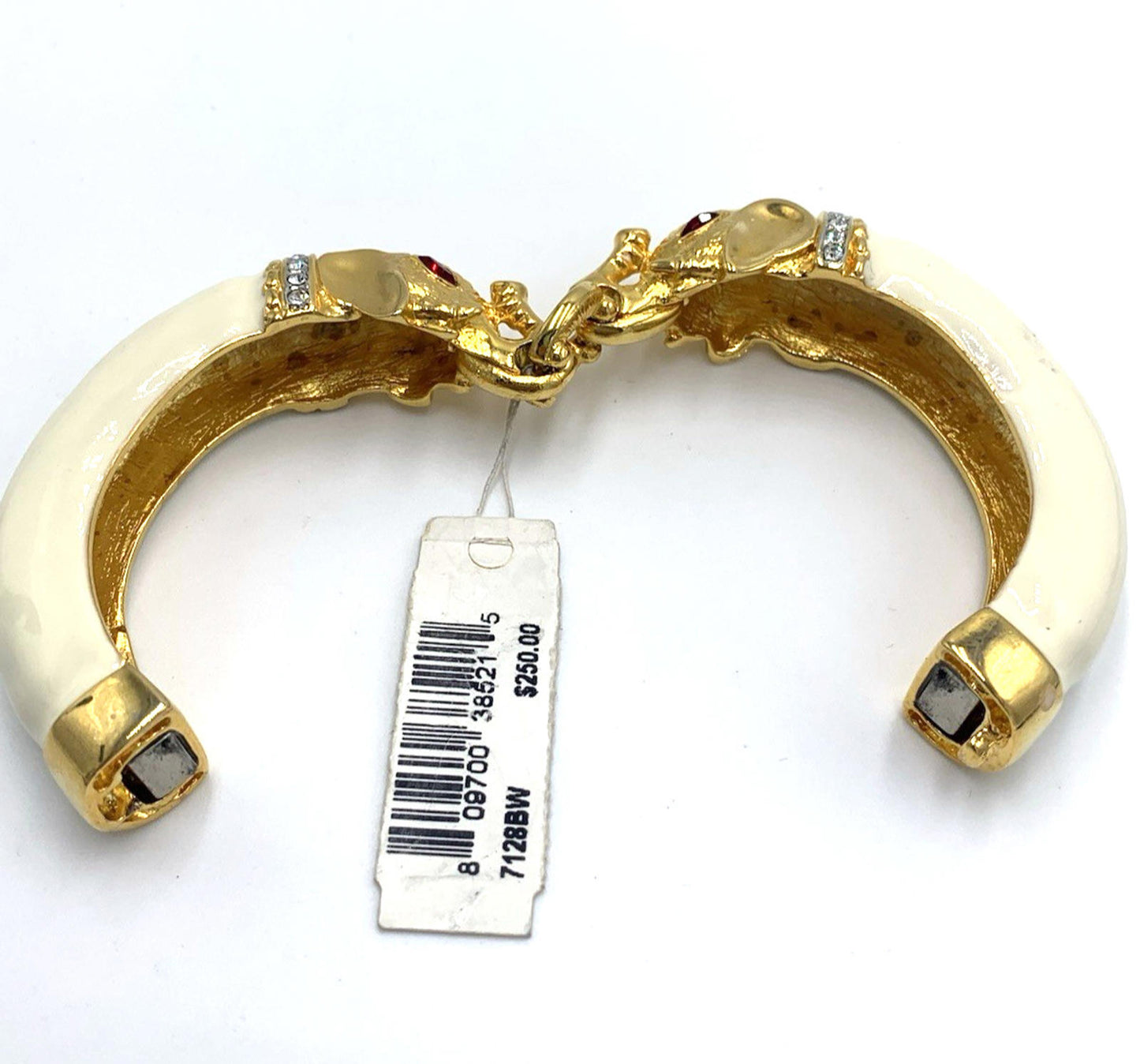 $250 NWT Old Stock Vintage Kenneth Jay Lane KJL Double Elephant Bangle Bracelet