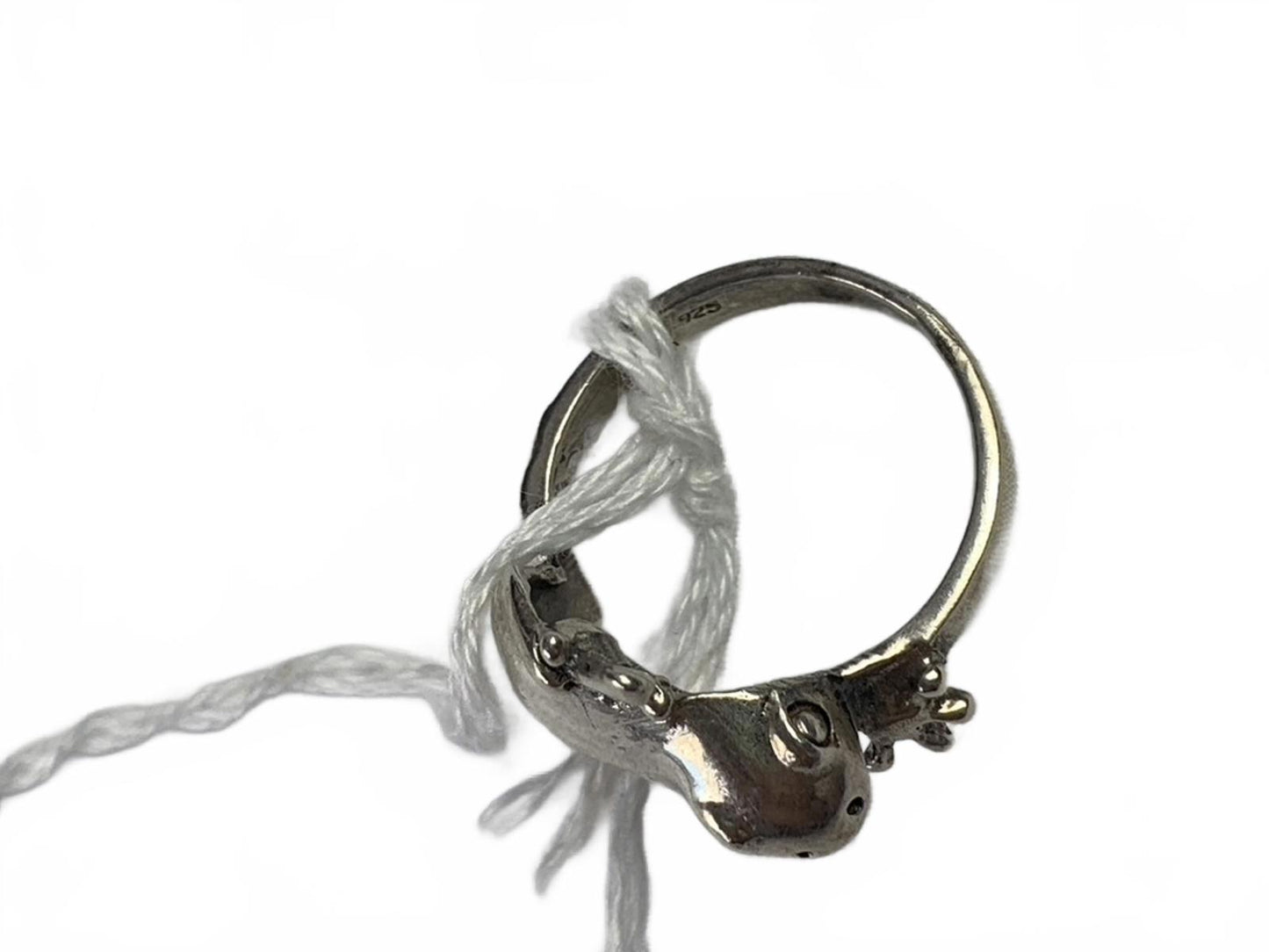 SL 925 Sterling Silver Climbing Frog Ring