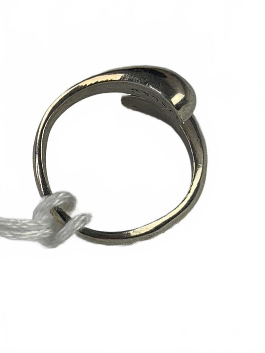 LEC 925 Sterling Silver Teardrop Barbels Ring