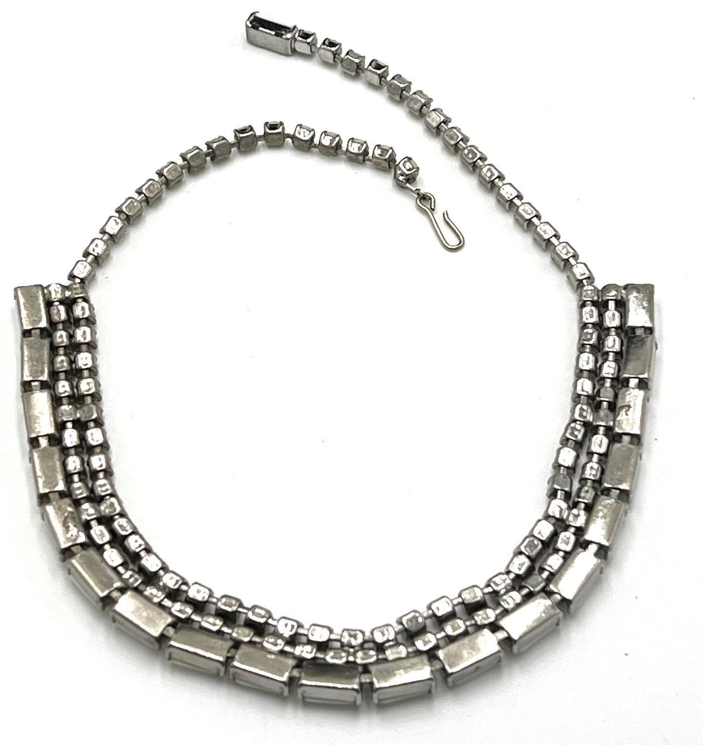 Silvertone Milk Glass Parure 4-pc Matched Jewelry Set