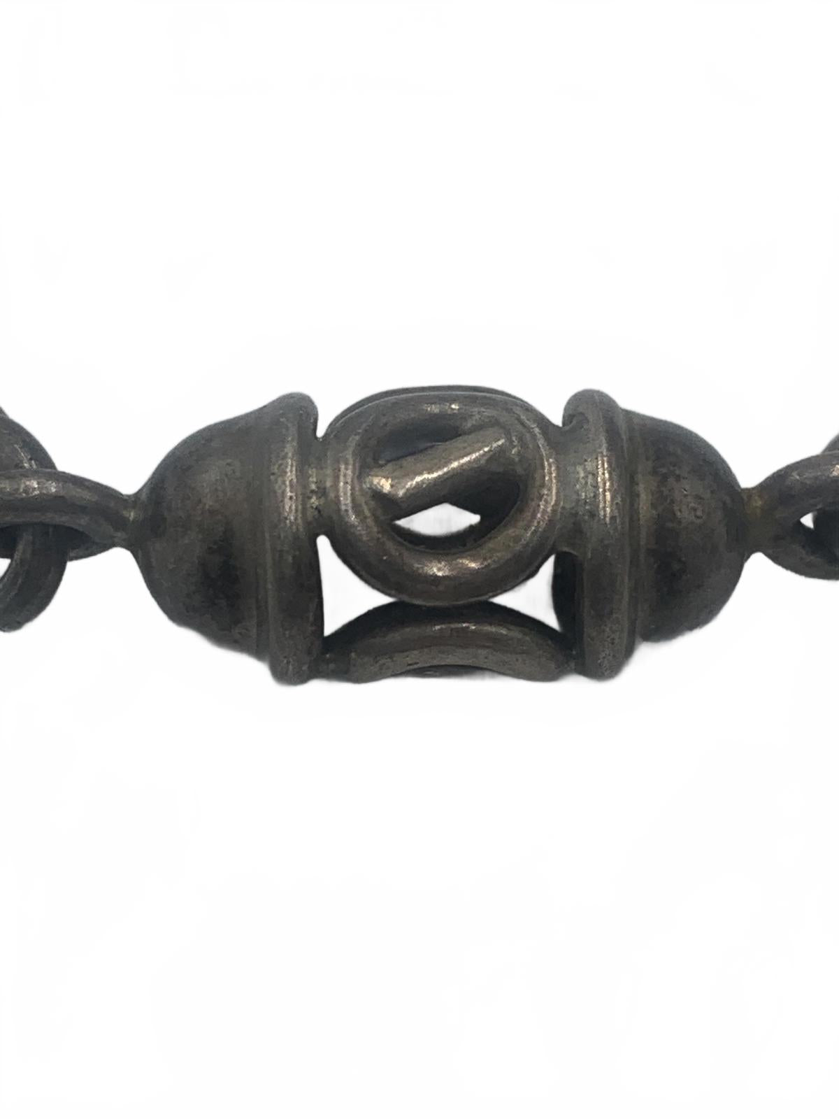 Taxco "TC 226" 925 Sterling Silver 26g Beaded 7" Open Link Bracelet