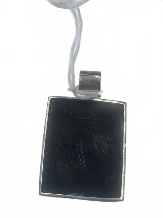 KL Sterling Silver Framed MOP/Abalone/Shell Panel 1.5" Fine Pendant