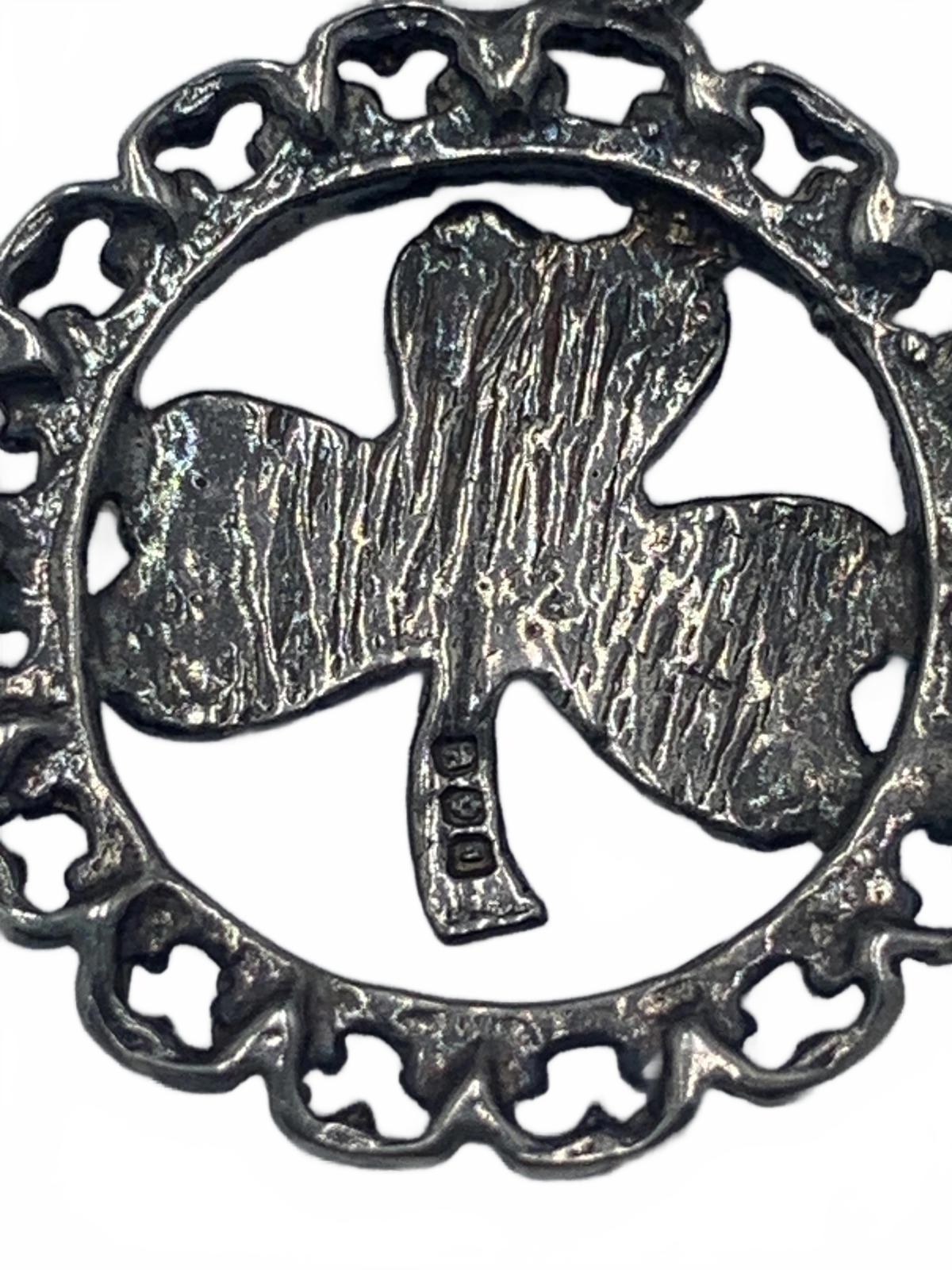 Sterling Silver Filigree Shamrock Clover Small Pendant or Charm
