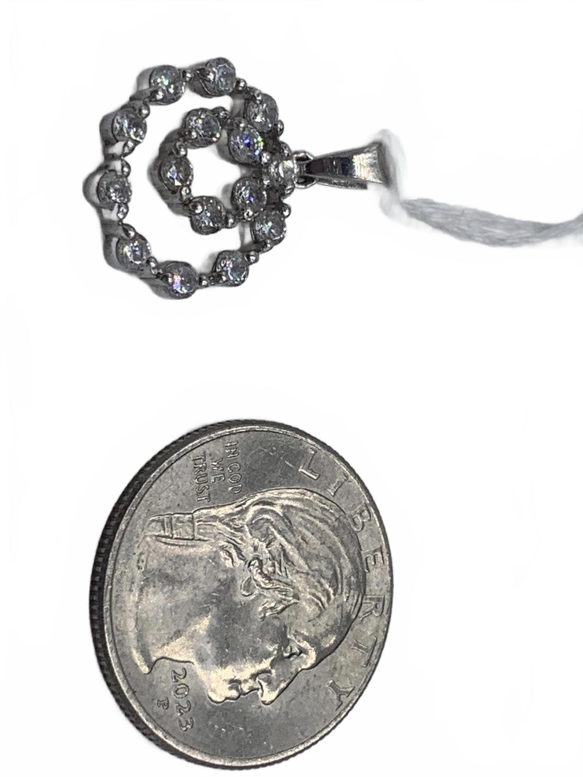 Sterling Silver & Cubic Zirconia Hoops Pendant