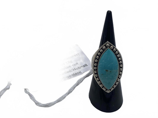 Sally C. Treasures Sterling Silver Turquoise Marquise Ring