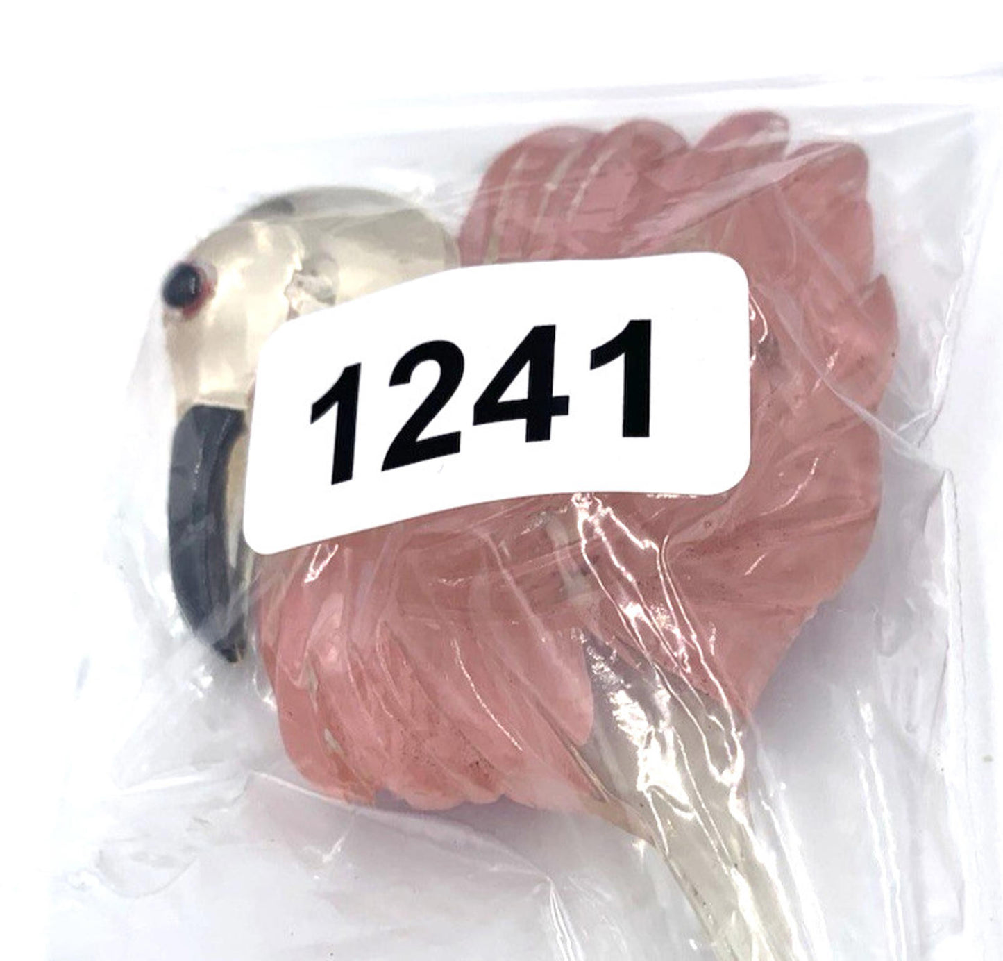 Vintage Flamingo Reverse Etched Pink Clear Black Large Brooch/Pin Lucite Bird