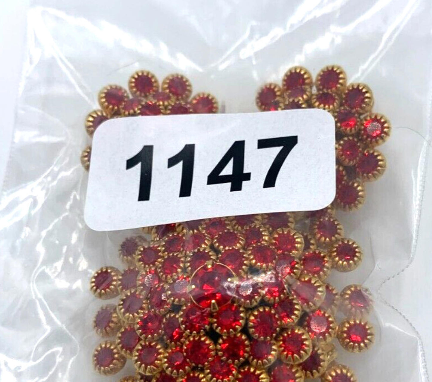 Judy Lee Clustered Dome Red Rhinestone Gold Tone Demi Parure