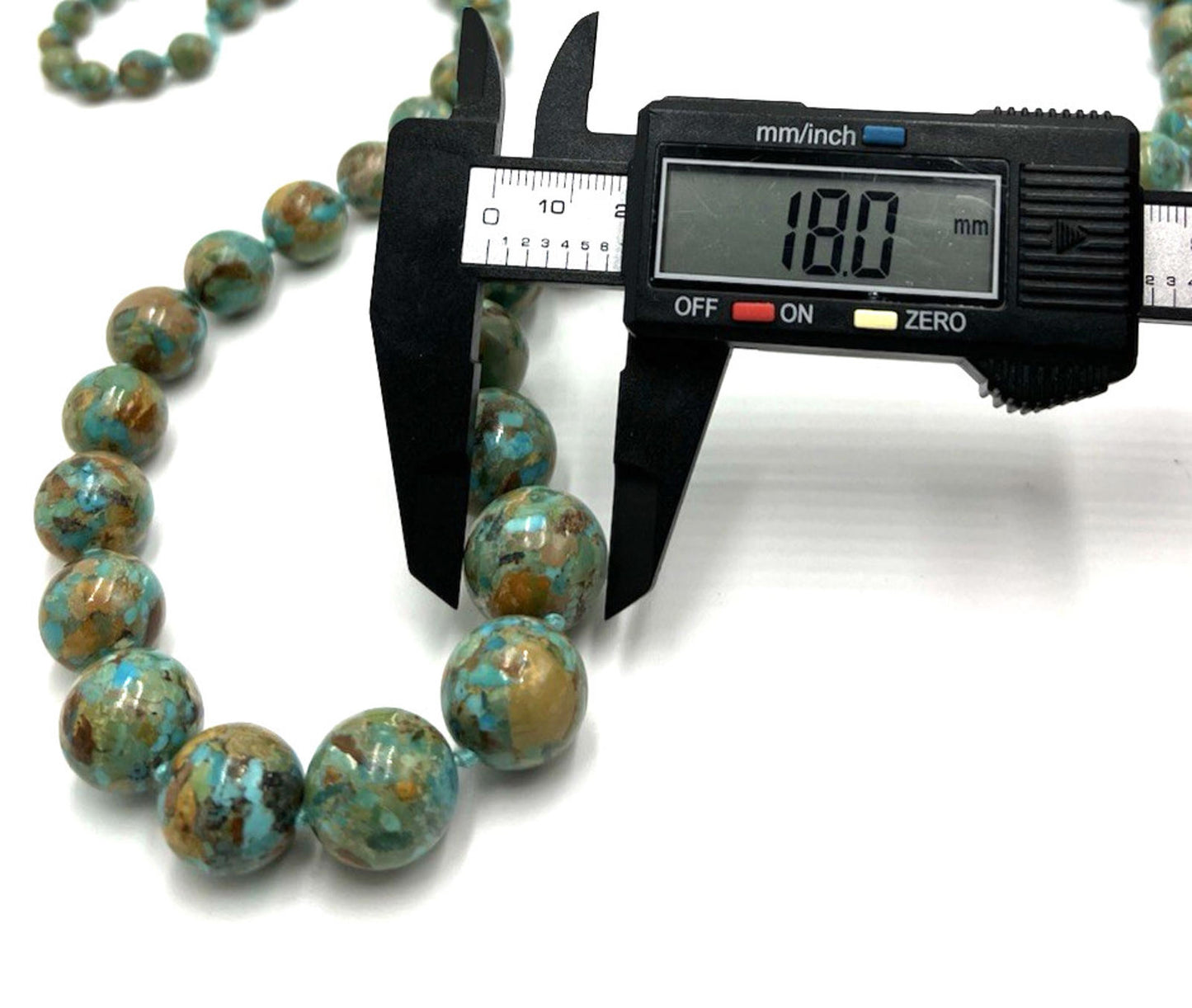 Dennis Kalisteo Navajo Turquoise Sterling Silver Artisan Graduated Necklace 34"