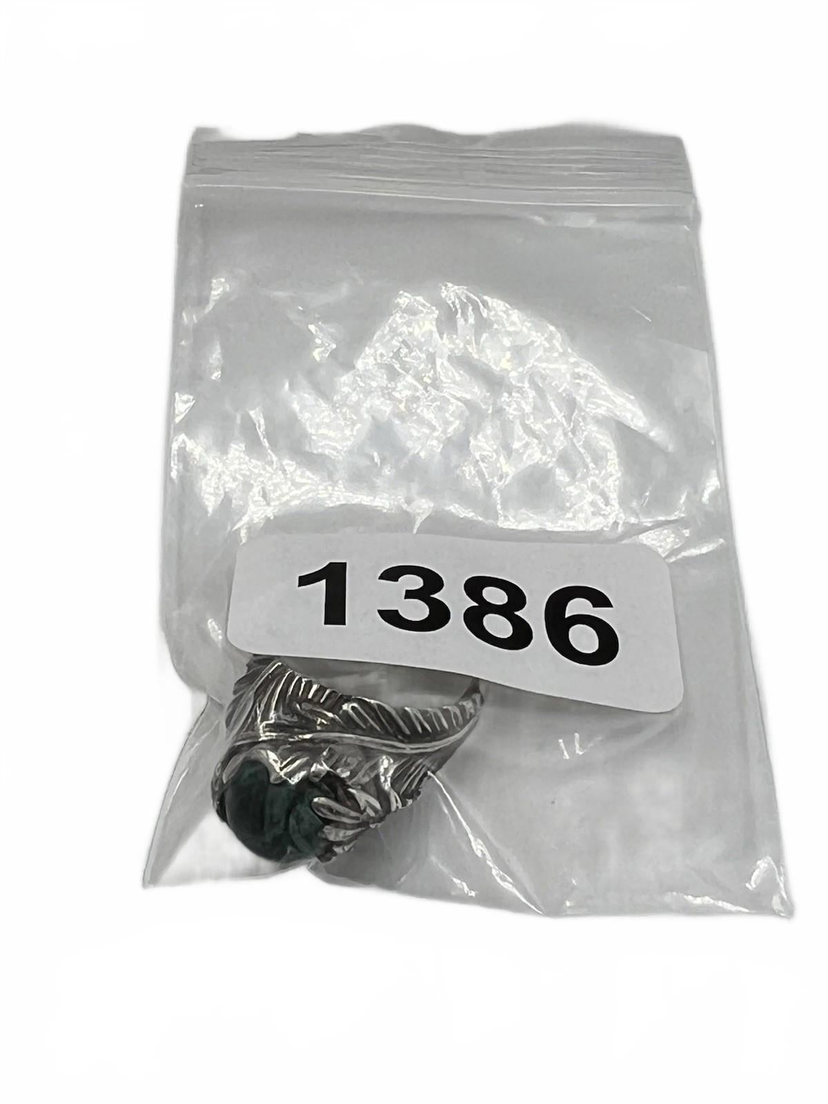 Vintage Sterling Silver Native/southwestern Handcrafted Green Turquoise Ring