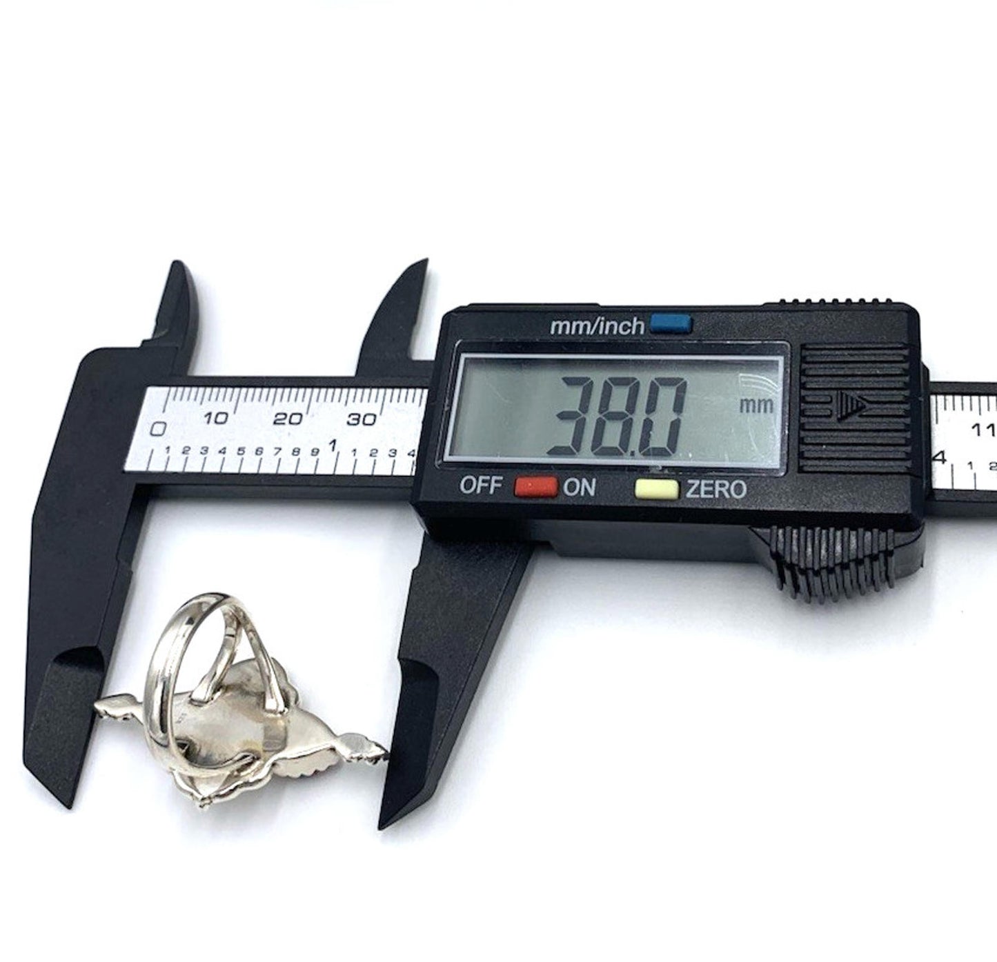 New Old Stock Native American Kingman Pink Dahlia Turquoise Sterling Silver Ring