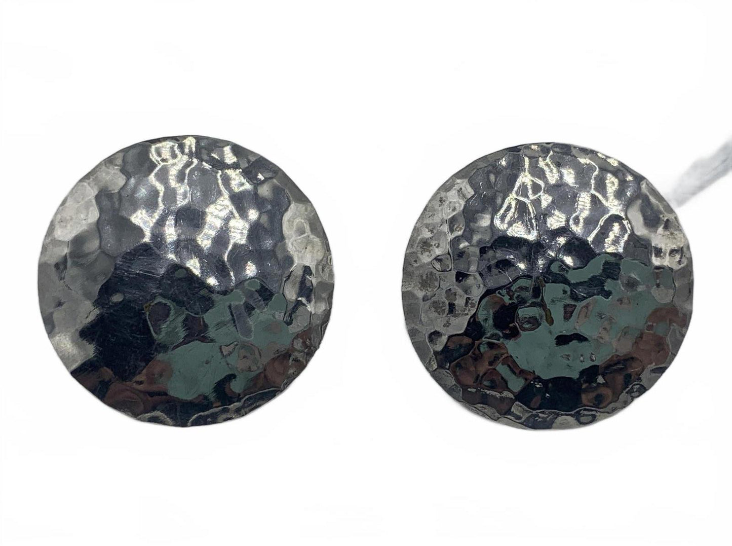 Hammered "Cymbals" Post Earrings in Sterling Silver