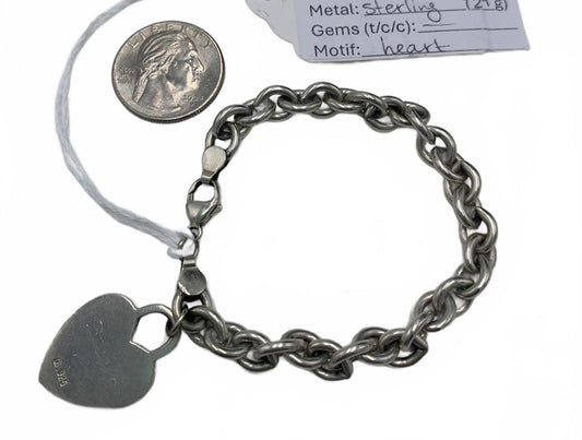 Krementz 925 Sterling Silver 29g Round Link Charm 6.75" Personalized Bracelet