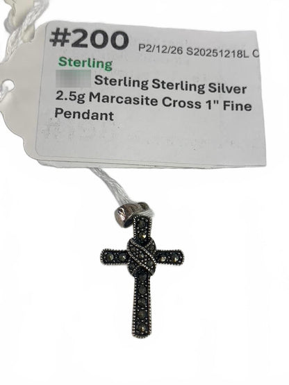 Sterling Sterling Silver Marcasite Cross Pendant