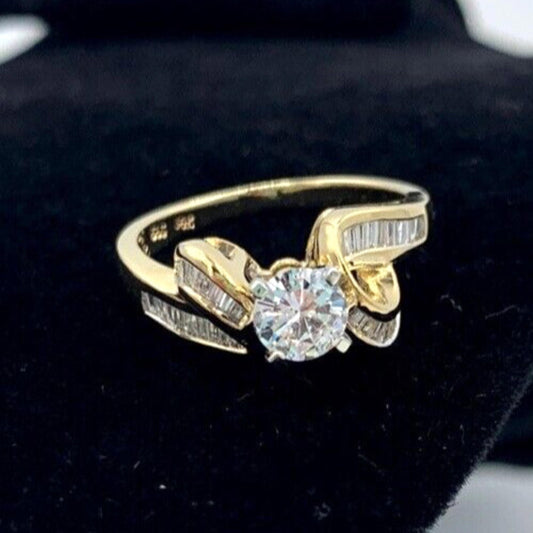 $4800 ESTATE SALE over 1 kt TW 14Kt Yellow Gold VS2-F Diamond Engagement Ring