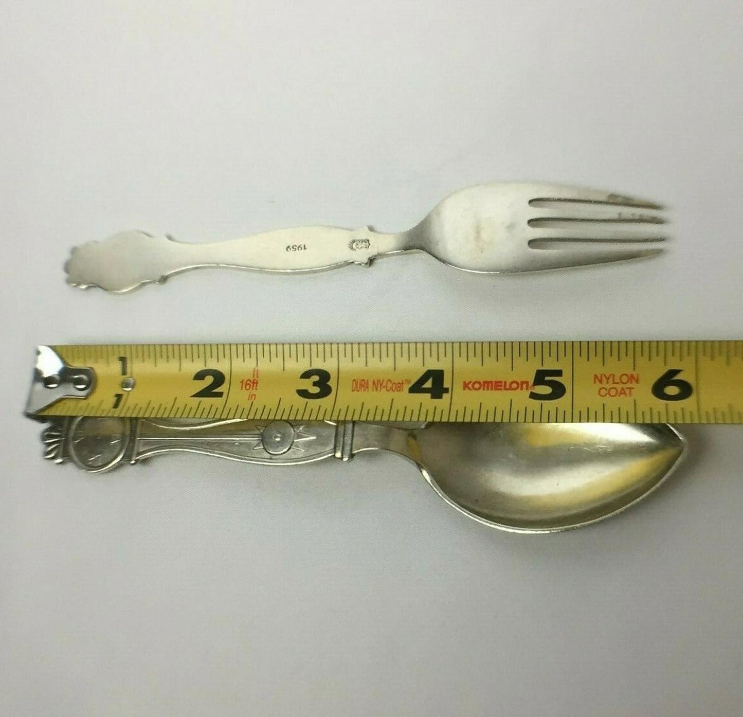 Vintage 59gr Sterling Silver 925 Spoon & Fork Pendulum Clock 1959 OOAK 6" Mexico