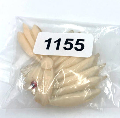 Vintage Mid Century Textured Native American Chief Cream Figural Lucite Brooch