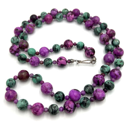 DTR Mine Finds By Jay King Green Pink Epidote Sterling Silver Necklace 35"