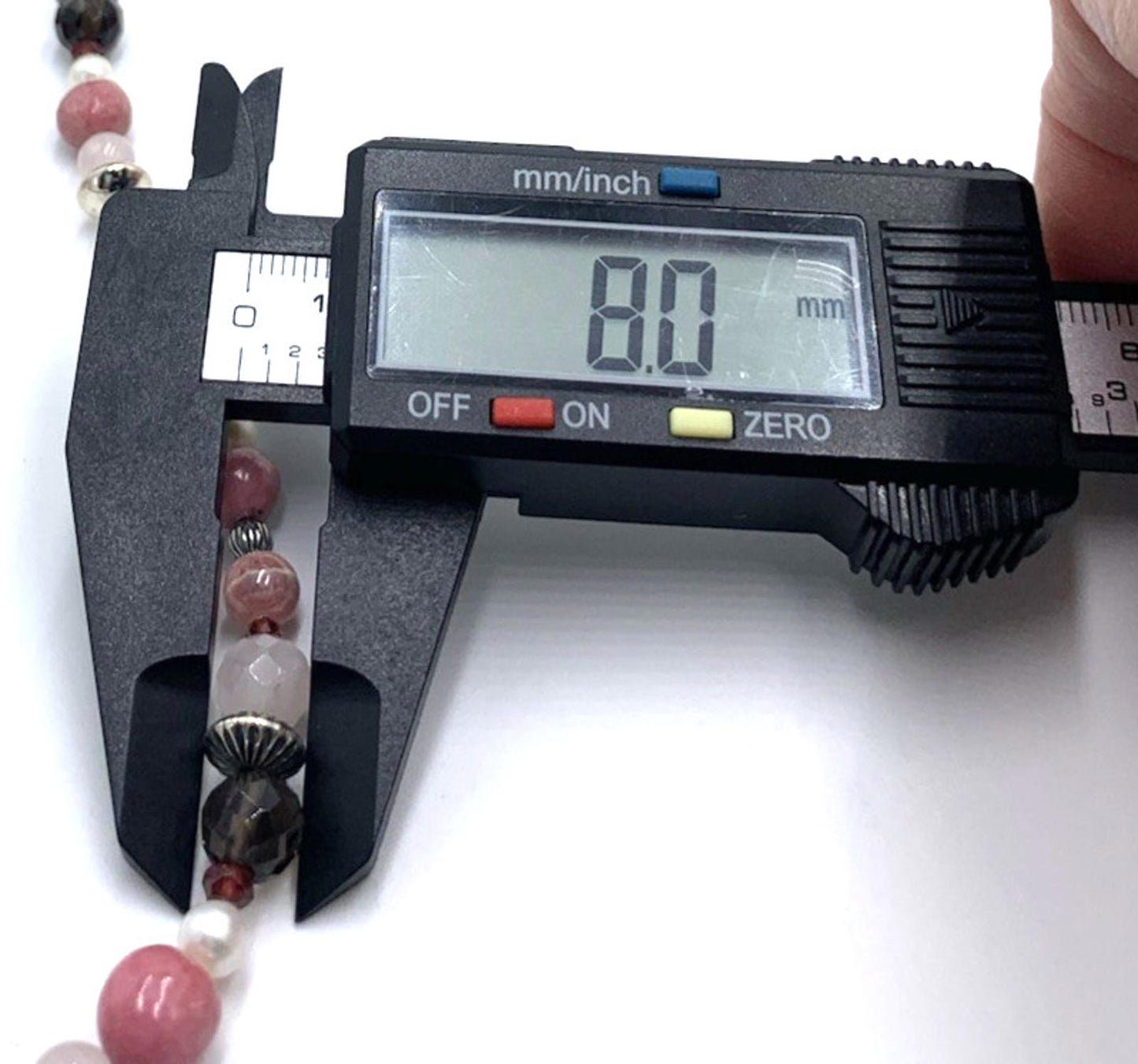 Carolyn Pollack Vintage Smoky Quartz Pink Rhodonite Sterling Bead Necklace