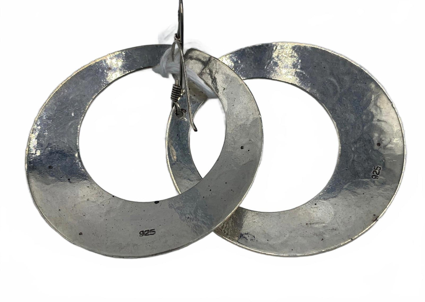 Sterling Silver Half-Moon Swirl Texture Hoop Earrings with Hooks