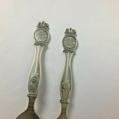 Vintage 59gr Sterling Silver 925 Spoon & Fork Pendulum Clock 1959 OOAK 6" Mexico