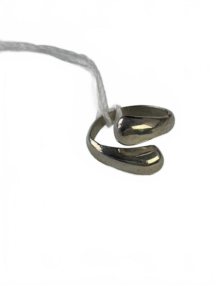 LEC 925 Sterling Silver Teardrop Barbels Ring