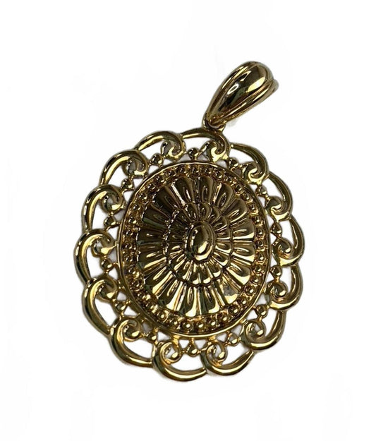 Ross Simons Gold over Sterling Silver Floral/Abstract Pendant