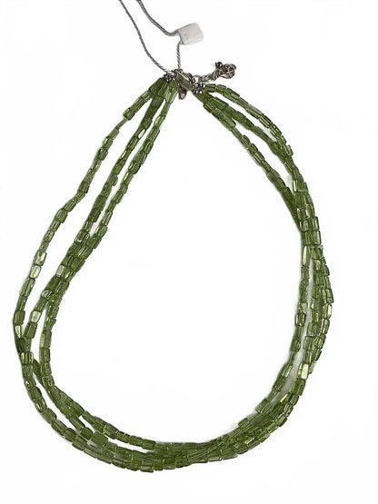 Aluma (AIL) Sterling Silver Green Peridot Bead Necklace Sterling Silver Findings