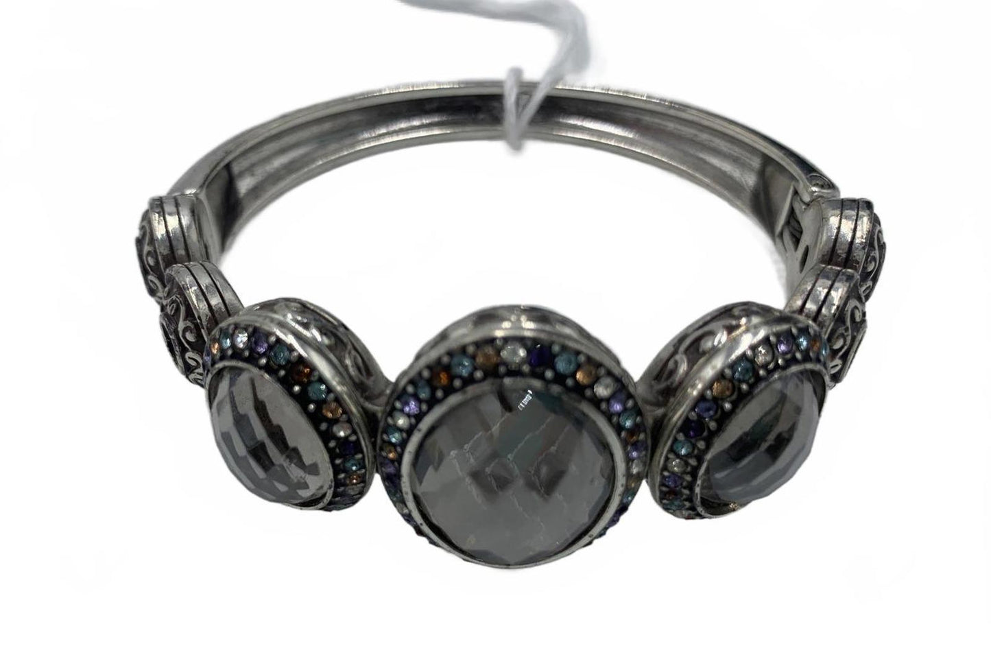 Brighton Silvertone Crystal Luminescence retired 7 CJ Bracelet