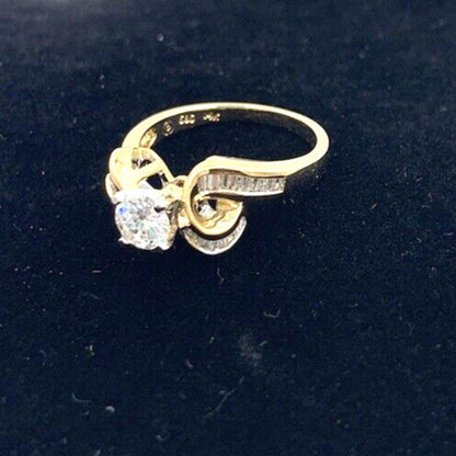 $4800 ESTATE SALE over 1 kt TW 14Kt Yellow Gold VS2-F Diamond Engagement Ring