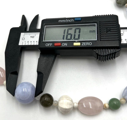 DTR Mine Finds By Jay King Multi Color Agate Jasper Sterling Silver Necklace 42"