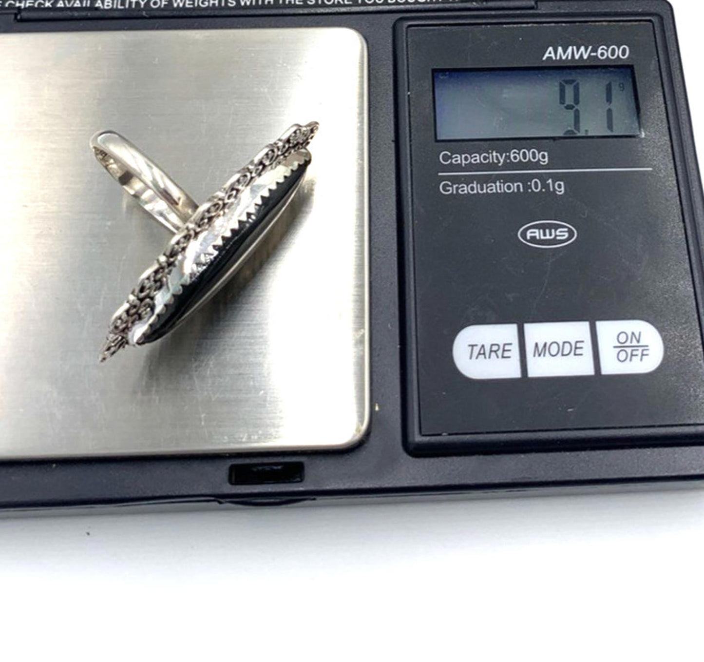 New Old Stock Vintage Native American Large Labradorite Sterling Silver Ring