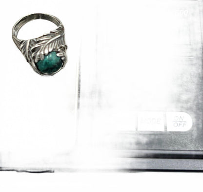Vintage Sterling Silver Native/southwestern Handcrafted Green Turquoise Ring