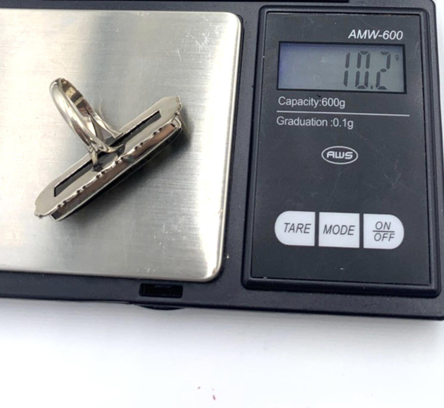 New Old Stock Native American Navajo Labradorite Sterling Silver Ring 9.5