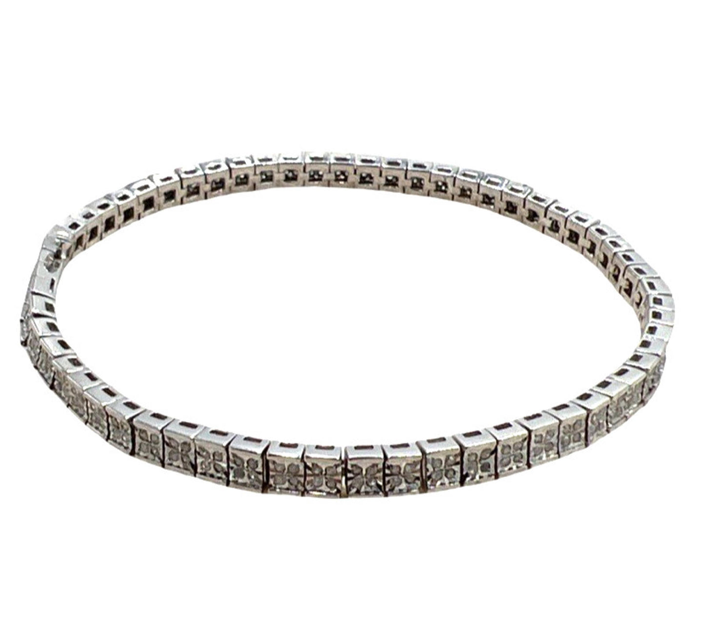 MDJ Michael Drechsler Sterling Silver Rhodium Plated Diamond Tennis Bracelet