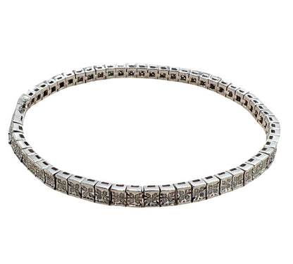 MDJ Michael Drechsler Sterling Silver Rhodium Plated Diamond Tennis Bracelet