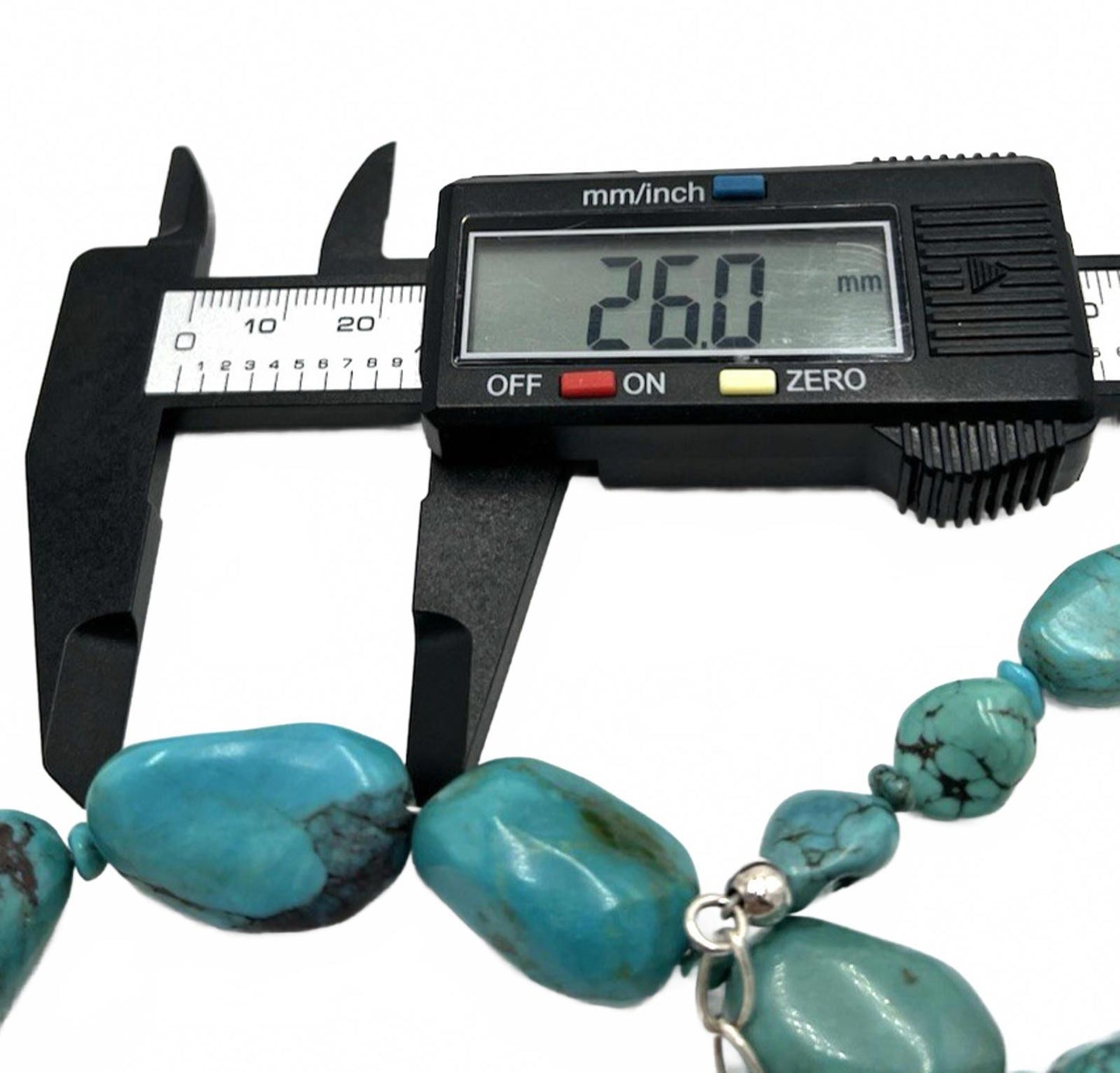 Jay King Necklace Turquoise Nugget Graduated Beads Sterling 925 Silver DTR