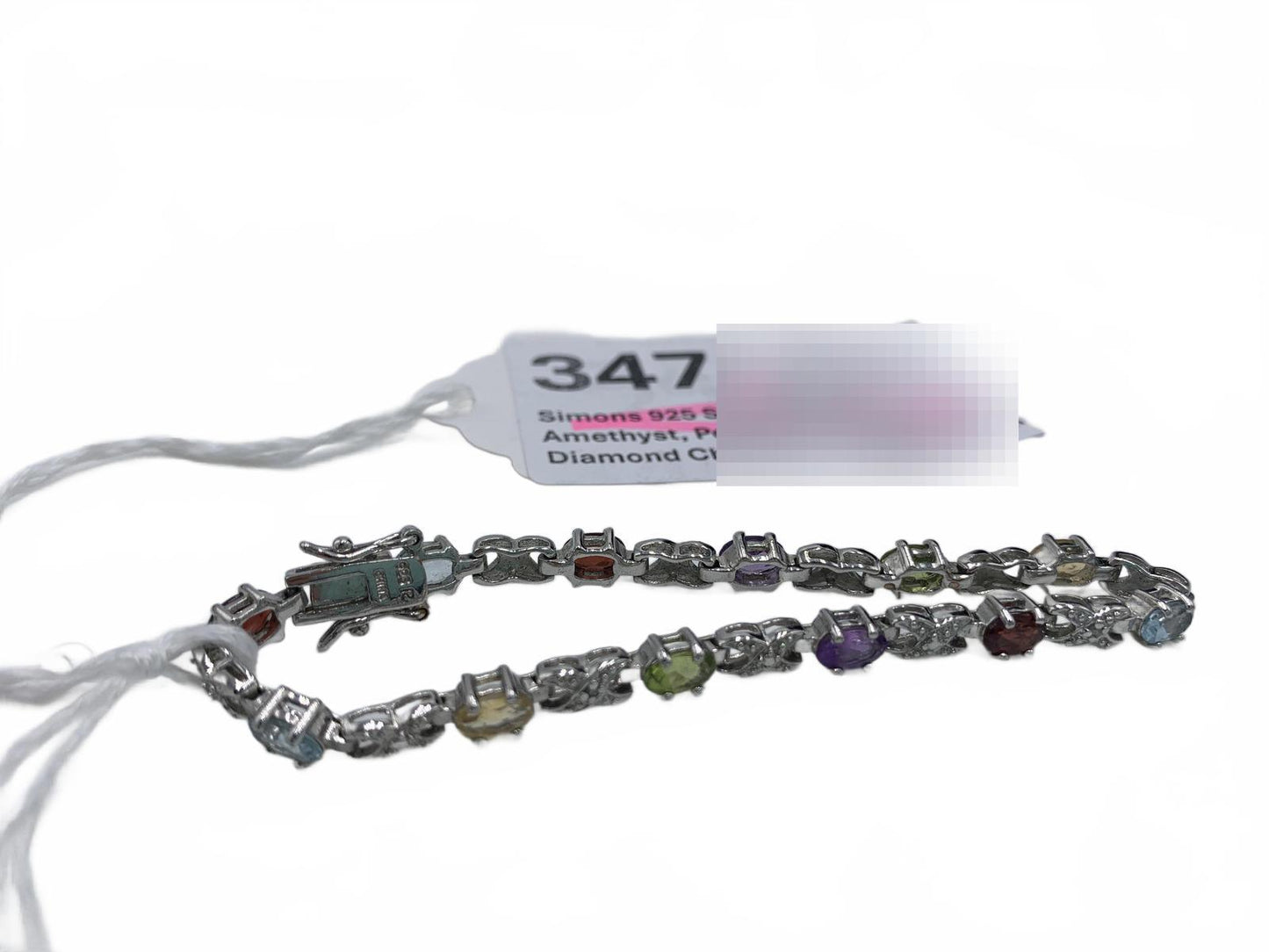 Ross Simons Sterling Silver Amethyst, Peridot, Garnet 6.75" Bracelet