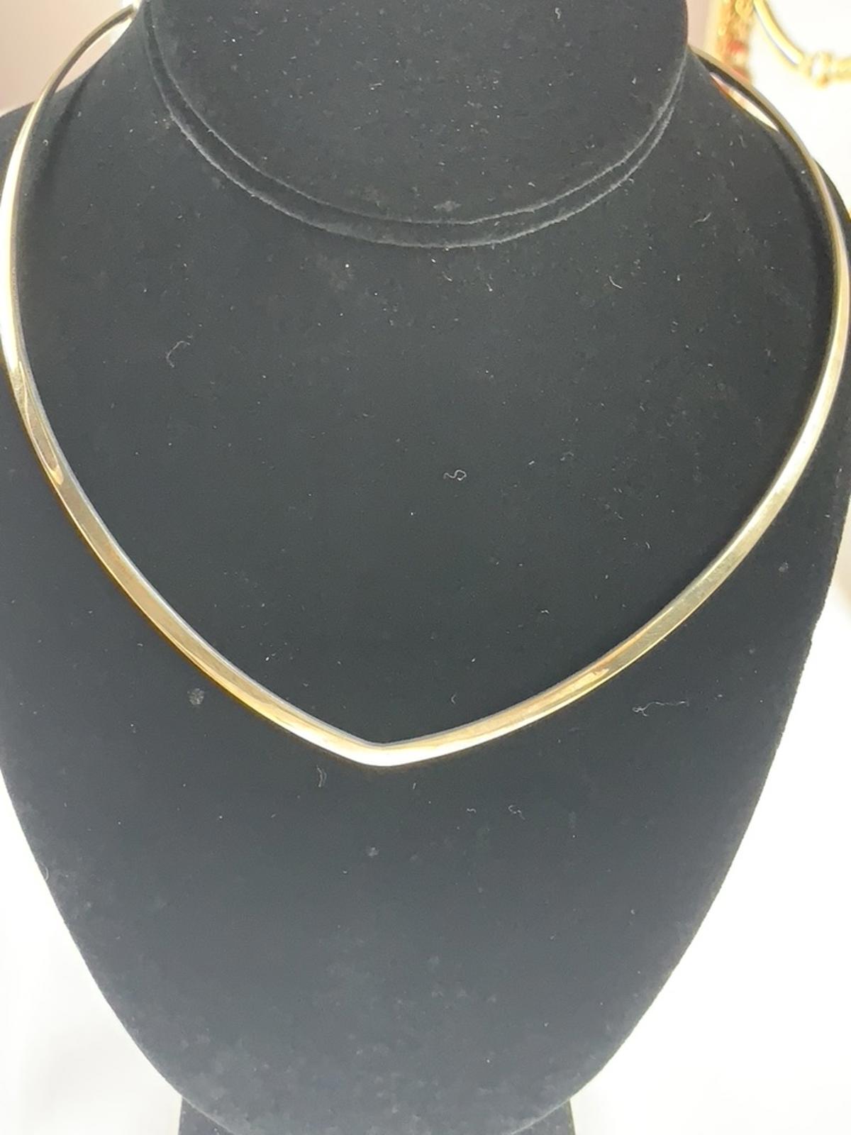 925 Sterling Silver Omega Contoured Heart Choker