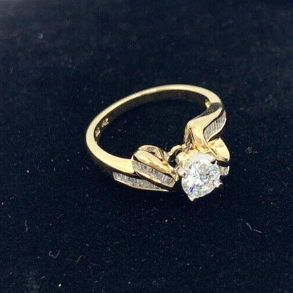 $4800 ESTATE SALE over 1 kt TW 14Kt Yellow Gold VS2-F Diamond Engagement Ring