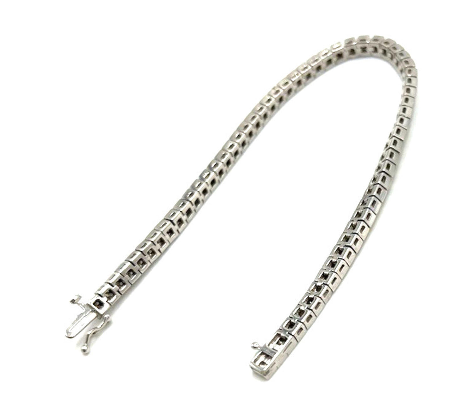 MDJ Michael Drechsler Sterling Silver Rhodium Plated Diamond Tennis Bracelet