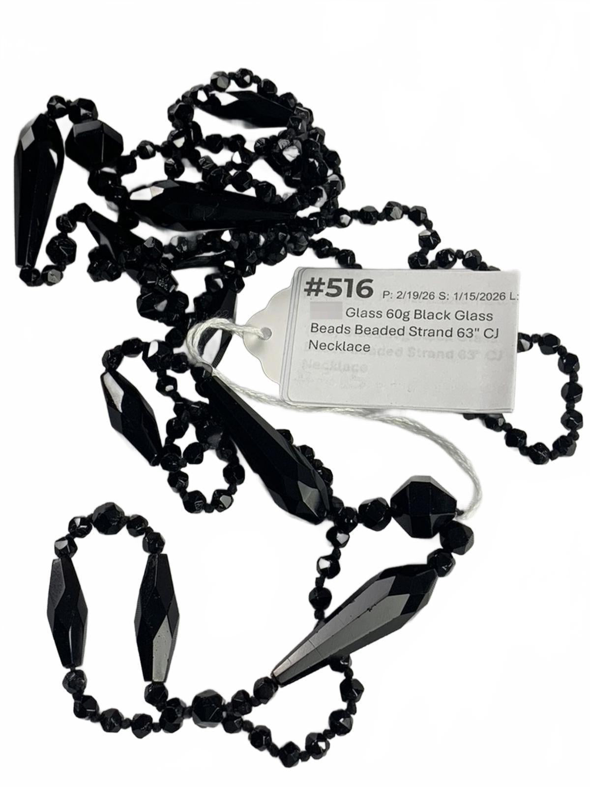 Glass Black Glass Beads Beaded Strand Necklace