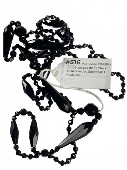 Glass Black Glass Beads Beaded Strand Necklace