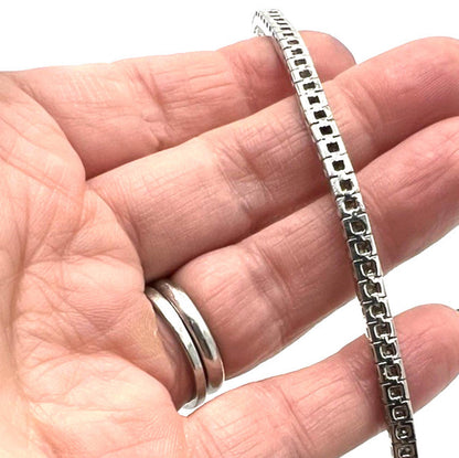 MDJ Michael Drechsler Sterling Silver Rhodium Plated Diamond Tennis Bracelet
