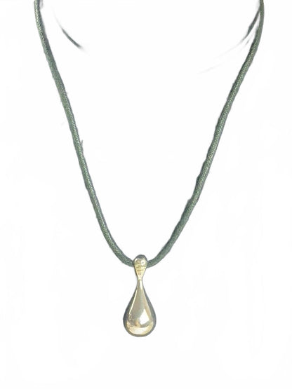 RLM Robert Lee Morris Sterling Silver Teardrop Dangle Cord Pendant/Necklace