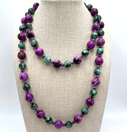 DTR Mine Finds By Jay King Green Pink Epidote Sterling Silver Necklace 35"