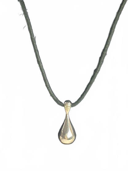 RLM Robert Lee Morris Sterling Silver Teardrop Dangle Cord Pendant/Necklace
