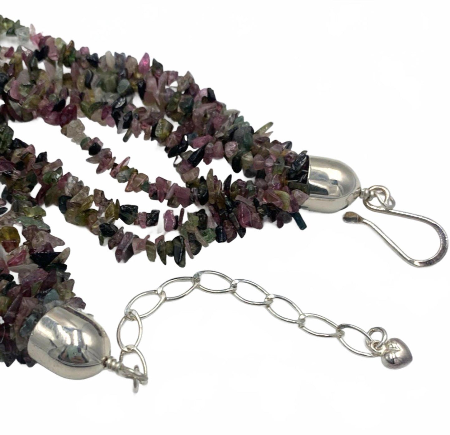 DTR Jay King Sterling 925 Peridot Amethyst Tourmaline Beaded Necklace Mine Finds