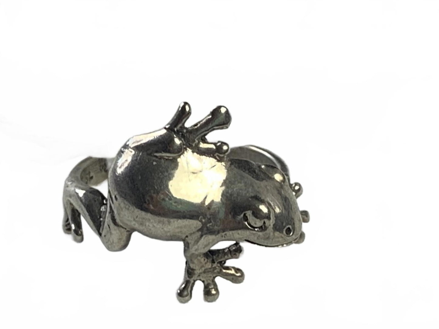 SL 925 Sterling Silver Climbing Frog Ring